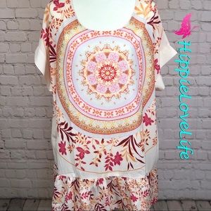 UMGEE Dress Top Boho NWT Mandala Print Hippie